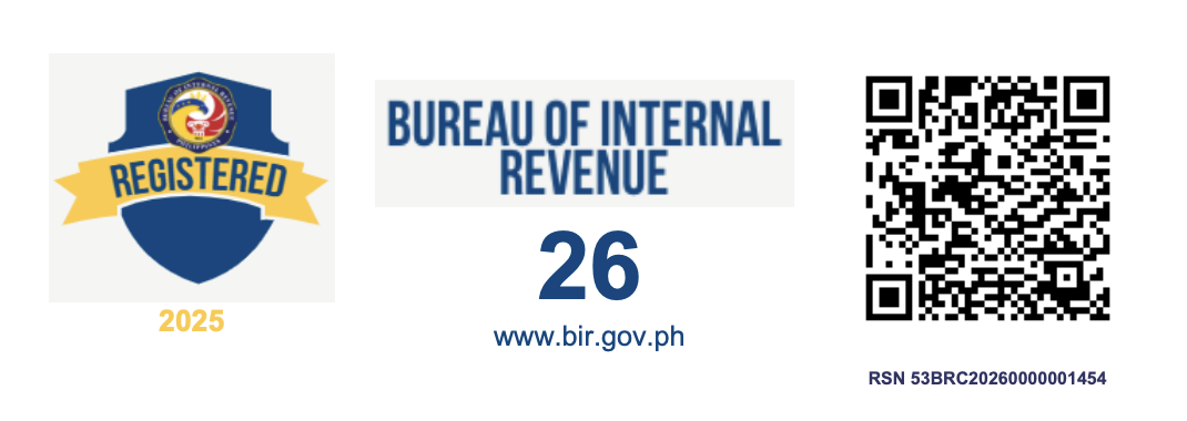 Bureau of Internal Revenue registered business seal, RSN 53BRC20260000001454